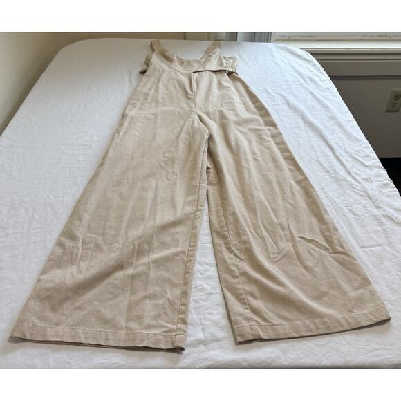 Lulus Womens Sz XS Linen Sleeveless It’s A Wrap Jumpsuit Party Cocktail Wedding - Picture 8 of 16